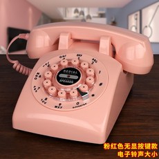 레트로 빈티지 카페인테리어 클래식 유선 다이얼 옛날전화기, 핑크4