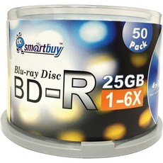 스마트바이 100디스크 25GB 6X BDR 블루레이 로고 탑 블랭크 미디어 레코드 디스크 무료 극세사 천