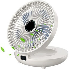 가정용 이중 사용 주방 선풍기 | 휴대용 콰이어트 3단 USB 충전 접이식 벽걸이 전기 선풍기 책상 가정에서 데스크톱 또는 벽걸이에 완벽, White, Charge, 1개