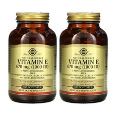솔가 천연 비타민E 비타민이 d 알파 토코페롤 영양제 고용량 1000IU 100캡슐 2통, 1개, 기본