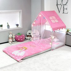 키즈돔 쿨 하우스 싱글침대-핑크 / 플레이텐트 / 캐노피침대 / 아동침대, 없음