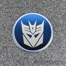 트랜스포머 엠블럼 자동차 휠 센터 스티커 스테인레스 스틸 8K 미러 테슬라 모델 3 Y S용 56mm 4 개, 없음, 3) Decepticon blue