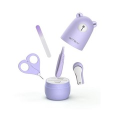 [아마존베스트] Baby Nail Kit by ARRNEW | 4-in-1 Grooming with Clippers Scissor File & Tweezer Manicure and Pedicure kit, 1개, 보라색