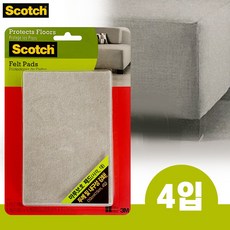 3M 마루보호패드 사각(대4p SP840) 펠트패드 소음방지, 4개