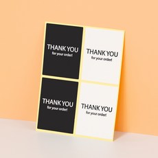 쿠키 포장 천연비누 선물 스티커(직사각/땡큐) [140ea], 140매