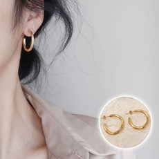 숑스샵 꼬임 볼드웨이브 c커브링 써지컬스틸 귀걸이