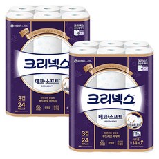 크리넥스 3겹 데코앤소프트 와이드 26m 24롤 2개, 1, 본상품선택