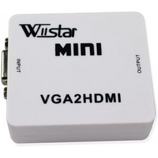 HDTV 1080p 용 오디오 출력 컨버터 어댑터가있는 Wiistar VGA to HDMI 오디오 비디오 컨버터, 단일옵션