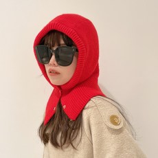 모리걸 자라 자전거 후드 여성 니트 바라클라바 햇빛 여성 balaclava 브랜드 목도리, M（56-58cm）, 붉은색