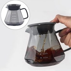 프리 브루어 커피 포트 위에 투명 붓기 손잡이, 2.pot 600ml, 1개