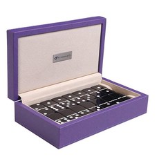 Silverman & Co. 260785 더블 6 라지 블랙 도미노 세트퍼플 케이스