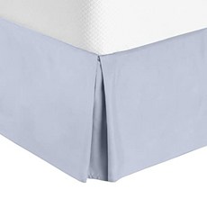 침대 스커트-부드러운 더블 브러시 드 고급 극세사 먼지 제거 스커트-럭셔리 플리츠 P 더스트 커버 호텔 수준의 스타일리시 한 모던 침대 스커트 (Queen Ice Blue)