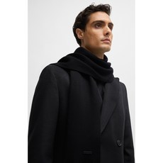 HUGO BOSS Scarf made of more sustainable virgin wool with Raschel knit Albas - 50495340 Black