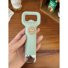 귀여운 병따개 병뚜껑 맥주 병 만능 휴대용 따개 오프너, 그린 센드 패치, 1개