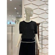 주크 ZOOC 로고포인트 투톤 반팔 니트 V242KSK937 325022