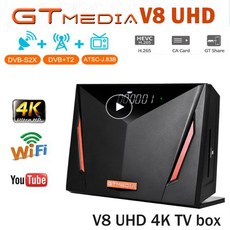 뜨거운 판매 GTMEDIA V8 UHD TV 위성 수신기 TV 박스 DVB S2 T2 4K 울트라 HD WIFI 재고 스페인 CZ 미디어 플레이어 - 미디어플레이어장비