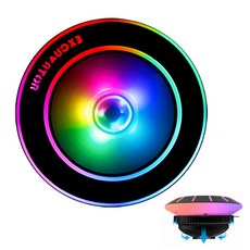 LED RGB 팬 CPU 쿨러 5 색 라디에이터 팬 히트 싱크 3 핀 100mm 25dB 모든 최신 인텔 및 AMD CPU 슬롯 용|팬 & 쿨링|, 1개, 단일, 단일