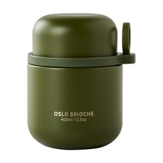 오슬로 브리오슈 죽통 이유식통 푸드자 400ml, 딥그린, 1개