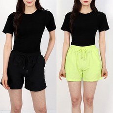 여성아노락반바지