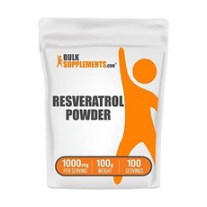 BulkSupplements.com 레스베라트롤 파우더 산화 방지제 보충제 폴리곤움 쿠스피다툼 뿌리 유래 글루텐 프리 1인분당 1000mg 50인분(50그램 1.8온스)BGSL, 3.52온스(1팩)