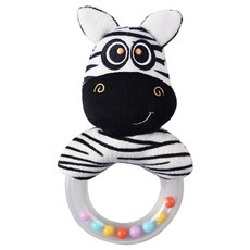 QDY 아기 봉제 핸드벨 부드러운 유아용 침대 Teether 핸드 벨, 16x9cm., 봉제로, 얼룩말, 1개