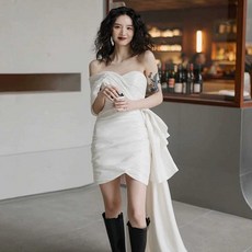 튜브탑 미니 드레스 의상 홀복 웨딩 촬영 브라이덜샤워