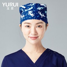 플라워윙 캐주얼 수술모자 의사 간호사모자 수술실 미용원 구강 애완동물 펫 병원 작업모자 카고 플라워 프린트 조롱박모자