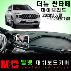 2022 더뉴 싼타페-하이브리드 대쉬보드커버/벨벳원단, (블랙) 테두리, HUD-(유)/센터스피커-(유), 현대