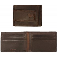 Carhartt 남성용 프론트 포켓 지갑 브라운 원 사이즈