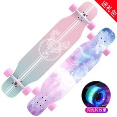 입문자용 댄싱 우드 롱보드 스케이트 보드 양면 110cm, 사슴