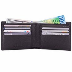 DiLoro Mens Slim Pocket Bifold Saffiano Leather Travel Wallet/250812