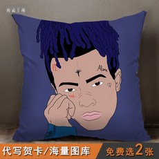 xxxtentacion 텐타시온 앨범 굿즈 베개 쿠션 방석 외힙 홍대 힙합 포스터 인테리어, 8
