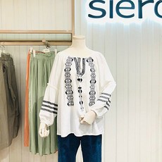 [시에로] 볼륨 슬리브 에스닉장식 블라우스 SF3SHF051