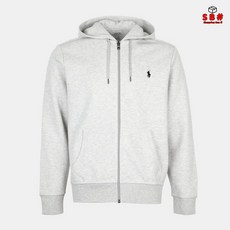 polo ralphLauren 폴로랄프로렌 남성용 포니 로고 자수 더블 니트 후드집업 헤더그레이 710888282003