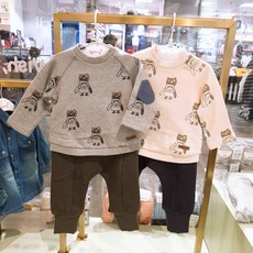 아가방 따뜻한 겨울을 준비하세요~~ 기모 데일리룩 상하세트 귀여운 펭귄캐릭터
