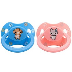 Littleforbig ABDL Bigshield 2 세대 성인 아기 크기의 젖꼭지 더미 성인 아기에게 적합-분홍색 새끼 고양이 및 파란색 강아지, 본상품
