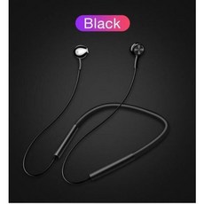 [해외] 마그네틱 무선 블루투스 이어폰 넥 밴드 이어폰 핸즈프리 스포츠 스테레오 earpieces 삼성 샤오미 마이크, Black