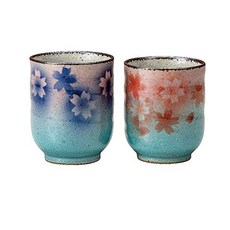 Pair Tea Cups Sakura Kutani Yaki Yunomi 페어 찻잔 사쿠라 쿠 타니 야키 유노 미, 1