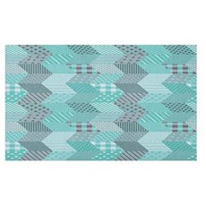 Geometric Doormat Aquamarine and Nautical Theme Inspired Zigzag Pattern with Rhombo (Blue Purple), Blue Purple