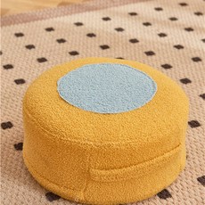 러블리 플라워 쿠션 거실 컴포트 소파 수납 벤치, 테디 벨벳-노란색 원 [40*40*20]