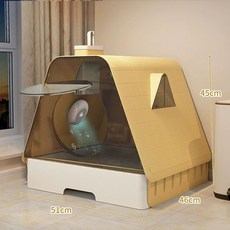 친환경 사막화방지 항균커버 대형 고양이 화장실, 1개, 로그옐로+스마트냄새청정기업그레이드된탈취
