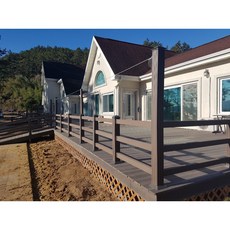  합성목재 휀스 난간대 울타리 펜스 브라운 1경간 SET (폭 1400 X 높이 1200) 골조X  상품 이미지