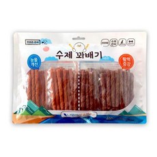 수제꽈배기 덴탈스틱 대용량 연어 소고기 400g 1개, 수제꽈배기 덴탈스틱 대용량 연어소고기 4