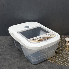 162 깨깨마켓 / 씨밀렉스 라이스키퍼 5kg 아이보리 쌀바구니 이동식쌀통 쌀통 쌀통/쌀독