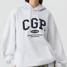 코드그라피 여성 후드티 CGP 아치 빅 로고 라이트그레이
