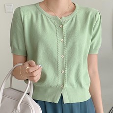 스티브케이블반팔가디건