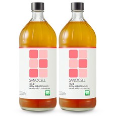 사노셀 유기농 애플사이다비니거 2병 사과초모식초 유기산 80000mg 함유 2160시간 자연발효, 1L, 2개