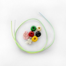 (DIY키트) 복음팔찌 고무스트링 나무구슬 팔찌 재료, 10mm, 1세트