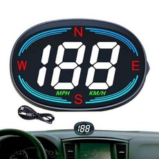 GPS 디지털 속도 계량기 LCD 디스플레이 MPH 나침반 방향 스마트 게이지 속도계 과속 경보, 없음, 1) B
