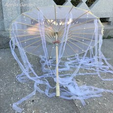 기름 중국 가벼운장우산 종이 실크 천 우산 의상 고대 공주 흰색 공예 코스프레
